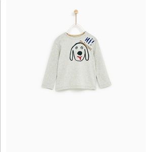 Zara Baby Boy Dog L/S T-Shirt. Size 6-9M.